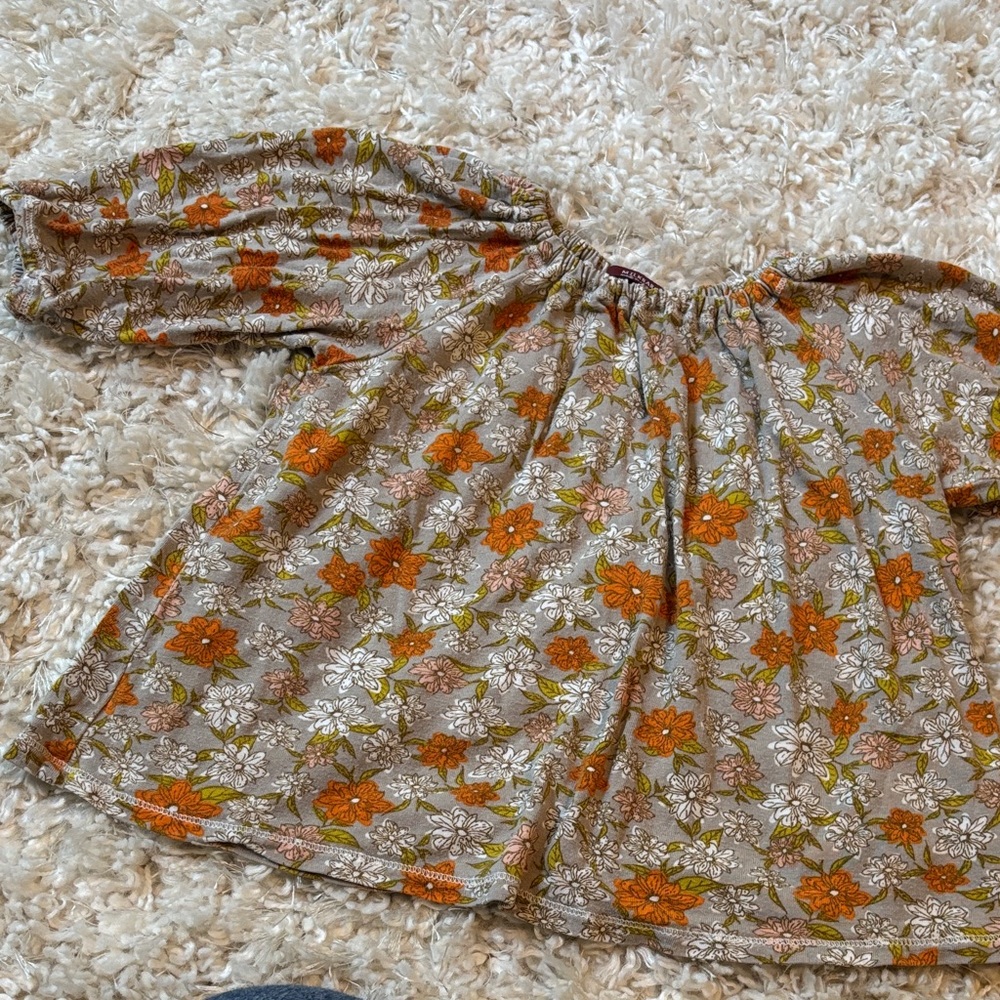 MILKBARN 12-18M Orange Floral Bamboo Blouse Tunic